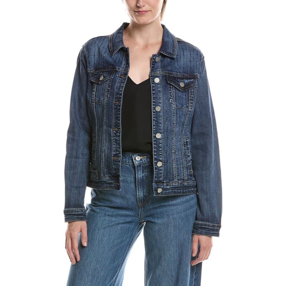 Picadilly Womens  Embellished Denim Jacket, Blue